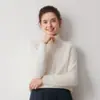 Suéter de cachemira para mujer 100% cachemira pura de cabra otoño 2026 raglán cuello alto tejido ajuste ceñido cálido suéter básico