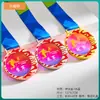 Medalla de Metal Colgante Personalizada Maratón Bádminton Niños Baloncesto Fútbol Juegos Medalla de Cristal Dorada