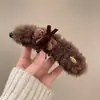 Versión Coreana del Nuevo Lindo Oso Lazo Coleta Alta Pinza de Plátano Moda de Gama Alta y Pinza para el Cabello de Nicho Accesorios para el Cabello
