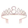 Diadema Corona Feliz Cumpleaños Infantil Fiesta Bebé Diamante Brillante Digital 3 Años 4 Años 5 Años 6 Años Accesorios para el Cabello