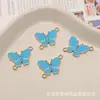 20mm Liga de Óleo Pingando Dupla Pendurada Borboleta Joia DIY Pulseira Handmade Colar Brincos Pingente Acessórios Material