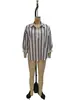Camisa de Manga Larga Texturizada a Rayas Holgada con Hombros Caídos, Lavada, Estilo Vintage, Nueva de Otoño 2026, Europea y Americana Transfronteriza
