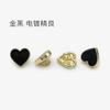 Negro y Blanco Corazón Metal Camisa Cárdigan Botón Pequeño Sencillo Corazón de Durazno Botón Pequeño Abrigo Botón Decorativo Accesorios