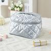 Set de Tres Piezas de Neceser de Pluma de Ganso de Gran Capacidad de Alto Valor Portátil Impermeable Bolsa de Aseo Bolsa de Almacenamiento de Cosméticos en Forma de Diamante