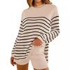 Amazon Europeu e Americano Transfronteiriço Feminino Casual 101,25kg Peça Tricô Manga Longa Tops e Shorts Conjunto Casual