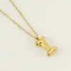 Venta Caliente Transfronteriza 26 Collares con Alfabeto Inglés A-Z Letra Gruesa O Cadena Chapada en Oro de 18K Colgante de Letra Burbuja para Mujeres
