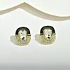 Pendientes Vintage Elegantes de Alta Gama Estilo Francés, Forma Cuadrada, Tachonados con Diamantes, Color Bloqueo con Goteo de Aceite, con Cristal de Esmeralda Principal, Pendientes de Lujo Ligero