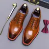 Preventa, no en stockZapatos casuales de cuero para hombre de piel de vaca genuina brillantes zapatos Oxford formales zapatos de cuero cómodos que aumentan la altura