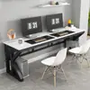 Mesa de estudo dupla estilo taiwanês para estudantes, mesa de computador, mesa de estudo simples para quarto, mesa de escritório moderna para casa