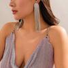 Pendientes elegantes con diamantes de imitación para mujer, de estilo europeo y americano, con diseño de lujo, sencillos y exagerados, que combinan con todo, para Año Nuevo