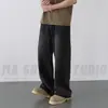 Venta al por mayor transfronteriza jeans para hombre Sudeste Asiático lavados de pierna ancha para hombre pantalones rectos holgados retro desgastados