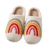Nuevas Pantuflas de Algodón Arcoíris para Hombre y Mujer Otoño e Invierno Lindas de Dibujos Animados para el Hogar Antideslizantes para Pareja para Interior de Felpa Zapatos de Algodón