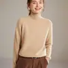 Suéter de punto grueso de siete puntadas con cuello alto y mangas raglán de cachemira pura para mujer, nuevo estilo otoño e invierno, suave y cálido, adecuado para usar en capas