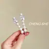 Perla de Siesta del Mediodía~ Pinza para el Cabello Retro Súper Brillante de Pedrería Pinza Lateral Pasador Francés Elegante Pinza Lateral para Viaje