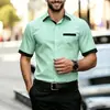 Ropa de hombre transfronteriza verano nuevo color liso manga corta camisa hombre top holgado