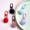 Chaveiro de Pingente Criativo Fofo Bola de Pelúcia Acessório DIY com Anel de Conexão Giratório Decoração Versátil para Bolsa