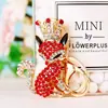 Chaveiro de Raposa da Coleção Coroa Cravejada de Diamantes para Carro, Pingente de Bolsa Feminina, Argola de Chaveiro de Metal, Presente Transfronteiriço, Atacado