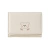 Billetera Plegable Corta de Cuero PU Estilo Japonés 2026 con Bordado de Oso para Mujer, Portamonedas y Tarjetas de Estudiante de Alta Gama
