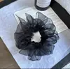 Artículo de Tendencia en Tiktok ~ Estilo Dongdaemun Diseño Sencillo Goma para el Cabello de Organza Cuerda para Moño Francés Accesorio Elegante para el Cabello
