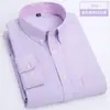 Suministro Directo Transfronterizo Camisa de Algodón Oxford para Hombre de Negocios Manga Larga Corte Delgado Estilo Coreano Color Sólido Camisa de Hombre