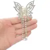 Pasador de Metal con Forma de Mariposa para Mujer, de Alta Gama y Elegante, Accesorio para el Cabello con Colgante de Borla para Semirecogido, Nuevo Estilo, Pinza Lateral para la Parte Posterior de la Cabeza, Tocado
