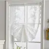 Cortina de Media Ventana Transparente de Encaje Bordado Rústico, Cortina de Café Estilo Americano, Cortina de Globo Deslizante, Suministro Mayorista Transfronterizo