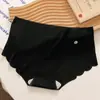 Pantalones de mascarilla facial ultrafinos, ropa interior transparente de seda helada para mujer, entrepierna antibacterial 7A de sensación desnuda, bragas de triángulo de una pieza de cintura media