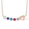 Collar con Colgante de Piedra de Nacimiento de Diciembre Más Vendido Transfronterizo Europeo y Americano Moda para Mujer