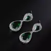 Pendientes de personalidad de moda europea y americana con forma de gota de agua y circonita AAA para mujer, temperamento hermoso, Joker, pendientes de marca grande, ventas directas de fábrica