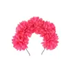 Anel de Crisântemo Lasanha Adorno de Cabeça Grande Flor Faixa de Cabelo Acessórios para Roupas de Dança Faixa de Cabeça para Festa de Feriado Cosplay Feminino Faixa de Cabelo