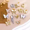 Acessórios para Joias DIY Pingente de Colar Borboleta Dinâmica Zircônia Micro-Incrustada Banho de Ouro 18K Color-Preserving Acessórios para Colar Pulseira
