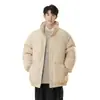 2025 Ropa Holgada de Otoño e Invierno con Capucha Estilo Hong Kong Chaqueta Cálida Tipo Pan Nuevo para Hombre Chaqueta para Pareja de Hombres Rayas Combinación de Colores