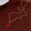 Collar Colgante de Calabaza Bañado en Oro Real de 18 Quilates Nuevo Estilo Chino Lujo Ligero Versátil Cadena para Suéter Personalizado Moda Temperamento Collar