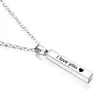 Nuevo Iloveyou Acero Inoxidable Colgante Collar Columna de los Deseos Negro Plata Collar de Columna Joyería para Parejas Nuevos Accesorios