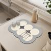 2025 Estilo Crema Tapete de Drenaje para Encimera de Cocina Tapete Absorbente para Tazón y Plato Posavasos de Bar Tapete Aislante Sin Lavado