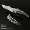 Cuchillo Plegable Nuevo Espejo de Lluvia Arrepentimiento Patrón de Erupción Zona Oscura Arma de Combate Cercano Modelo de Cuchillo Juguete de Niño Sin Afilar