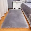 Tapete de Pelo Sintético Lã para Sala de Estar e Quarto, Tapete Espesso Longo de Pelúcia para Mesa de Centro Sofá, Tapete Decorativo para Chão de Casa, Tapete para Bay Window
