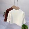 Suéter Básico para Niñas Ropa de Otoño Suéter Tejido para Niños Suave Encerado Suéter de Cuello Medio Alto para Bebé Niña Primavera y Otoño Estilo Occidental
