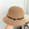 Estilo Japonês Verão Férias na Praia Proteção Solar Chapéu de Sol Chapéu Balde de Praia Estilo Coreano Fivela Chapéu de Pescador Chapéu de Bacia de Tricô
