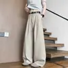 Pantalones casuales de moda, pantalones rectos holgados, estilo cool americano old money, pantalones de lino de verano para hombre, pantalones finos retro para hombre
