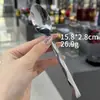Conjunto de Talheres Ocidentais de Aço Inoxidável de Alta Qualidade para Bife, Garfo, Colher, Conjunto de Cinco Peças, Série Prata com Formato de Diamante, Faca Ocidental com Cabo Quadrado Espesso