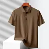 Camisa Polo Sem Marcas de Gelo Masculina Verão Simples com Detalhe Curta Camiseta Casual de Negócios do Pai Top Multicolor