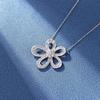 Collar de girasol incrustado de diamantes 2023 Nuevo ins simple exquisito pequeño fresco temperamento hada cadena para la clavícula combinable mujer