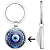 Fabricante de Origen Transfronterizo Azul Dorado Ojo de Diablo Ojo Maligno Gema del Tiempo Aleación Llavero Colgante
