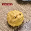 Arena Púrpura Mascota de Té Sapo Dorado Boutique Puede Levantar Mesa de Té Mini Luca Adornos Sapo Dorado de Tres Patas Mango de Bebé