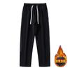 Pantalones Casuales Muxi Clothing con Tres Rayas y Forro Polar, Pantalones Anchos Holgados de Retazos, Pantalones Deportivos Gruesos Versátiles para Estudiantes