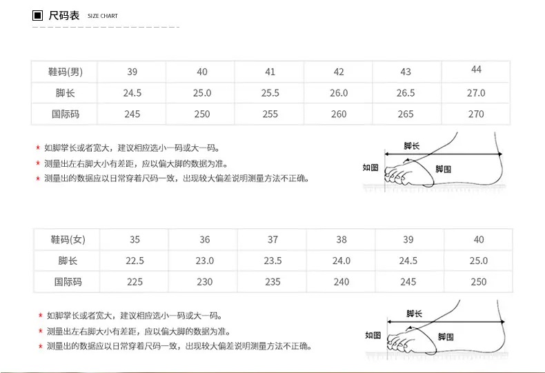 尺码表