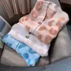 Suéter de Punto Estampado de Leopardo Flockado de Piel Sintética de Visón 2026 Otoño/Invierno Nuevo Moda Vintage Suéter Holgado Abrigo de Mujer Tendencia