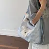 Bolso Cruzado de Hombro con Estampado de Cuadros Lindo Perrito Estilo Coreano Versátil Ins para Mujer Bolso Tote Nuevo Fresco de Gran Capacidad Bolso de Doble Hombro