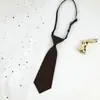 Corbata Pequeña Lisa Casera Ultracorta para Mujer, Estilo Perezoso, No Necesita Atarse, Estilo Universitario Lindo Japonés, Marrón Retro para Niños de Guardería
